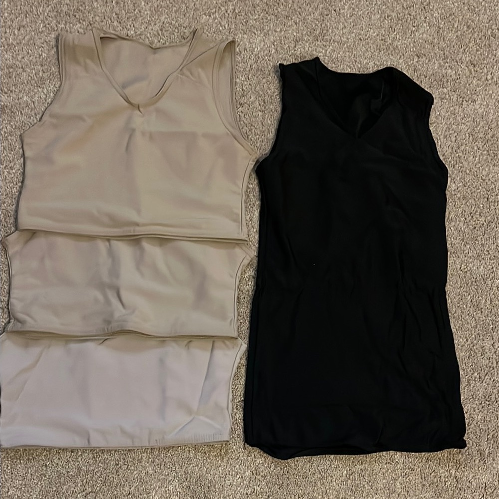 4 set of binders: three cropped tan color and one full length black